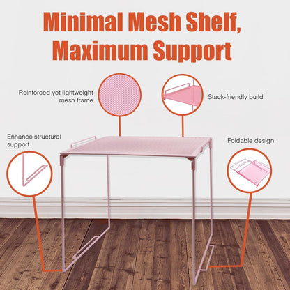 Versatile Metal Mesh Organizer Shelf, Stackable, for Standard Size School Lockers, Also for Gym and Work Lockers, or Even Kitchen Cabinets & under Sink Organization4