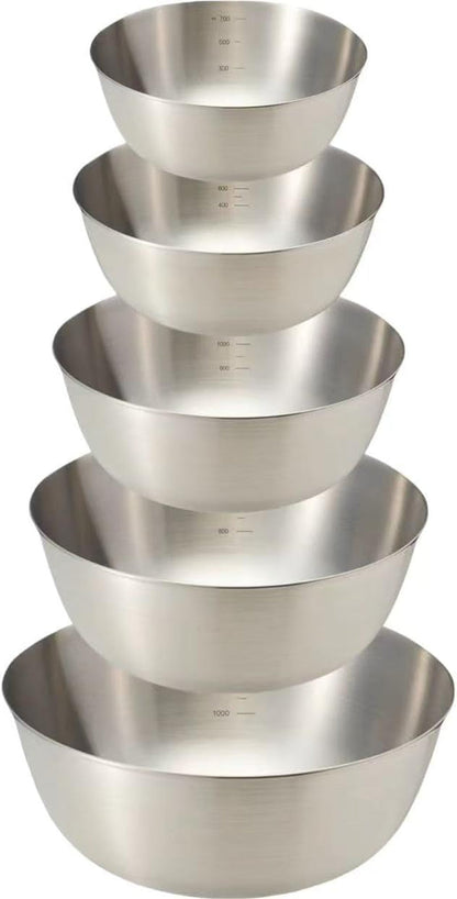 Mixing Bowl Set - 5 Piece, Stainless Steel, Ideal for Kitchen, Cooking, Baking1