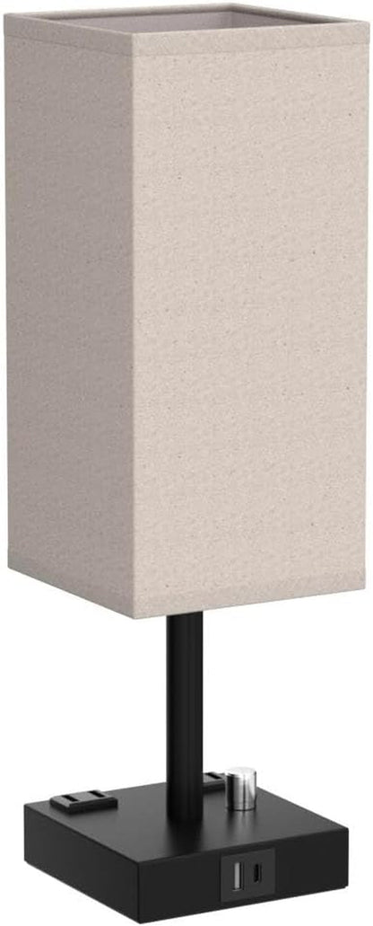 Bedside Table Lamps Set of 2 for Bedroom - Dimmable, USB C+A, 2 AC Outlets4