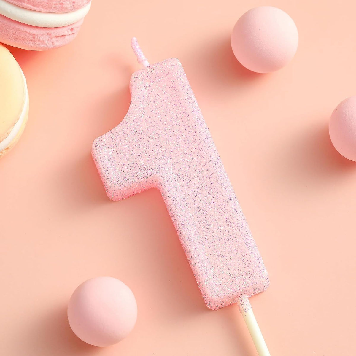 2-76-inch-luxe-pink-glitter-1-number-birthday-candles-pink-number-candles-cake-number-candles-party-celebration