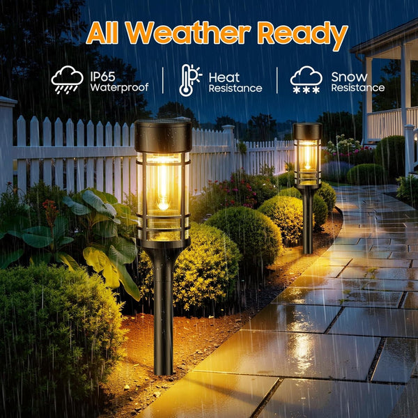 12 Pack Solar Pathway Lights Outdoor, Solar Lights Outdoor Waterproof IP65, Bright Solar Garden Lights Outdoor, Auto On/Off Outdoor Solar Lights for Yard Walkway Driveway Landscape Garden Decor4