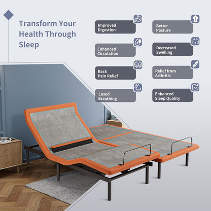 Split King Adjustable Bed Frame 14" Hybrid Matt with Dual USB6