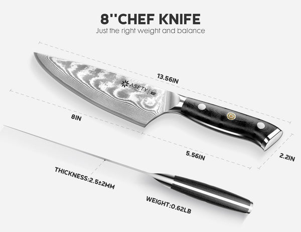Damascus Chef Knife 8 Inch, Japanese Knife with VG10 Steel Core4