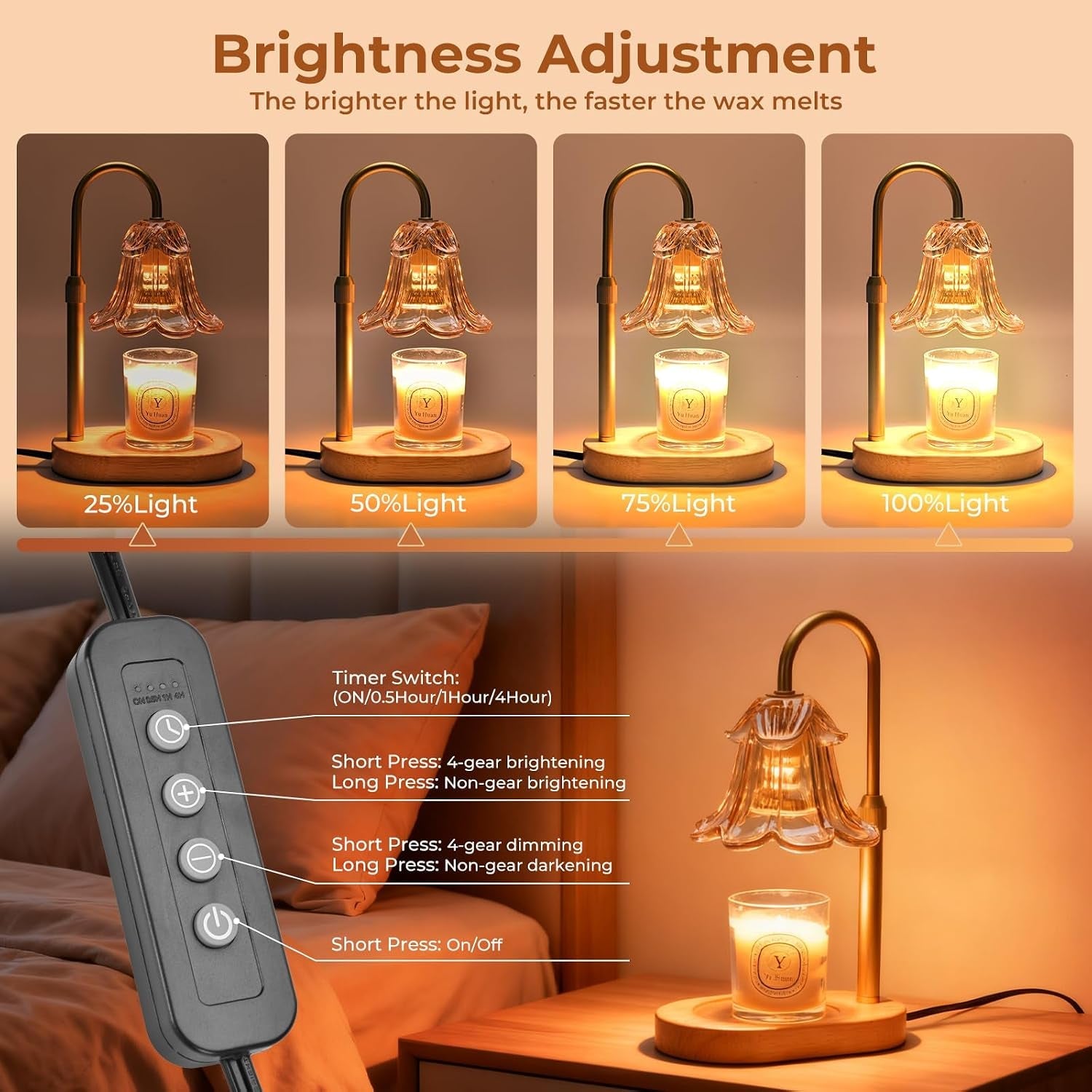 candle-warmer-lamp-with-timer-dimmable-adjustable-height-amber