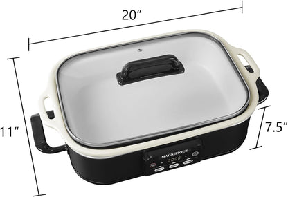 Magnifique 4 Quart Casserole Digital Slow Cooker, Premium Ceramic Bakeware for Oven, Dishwasher Safe Baking Dish,Black7