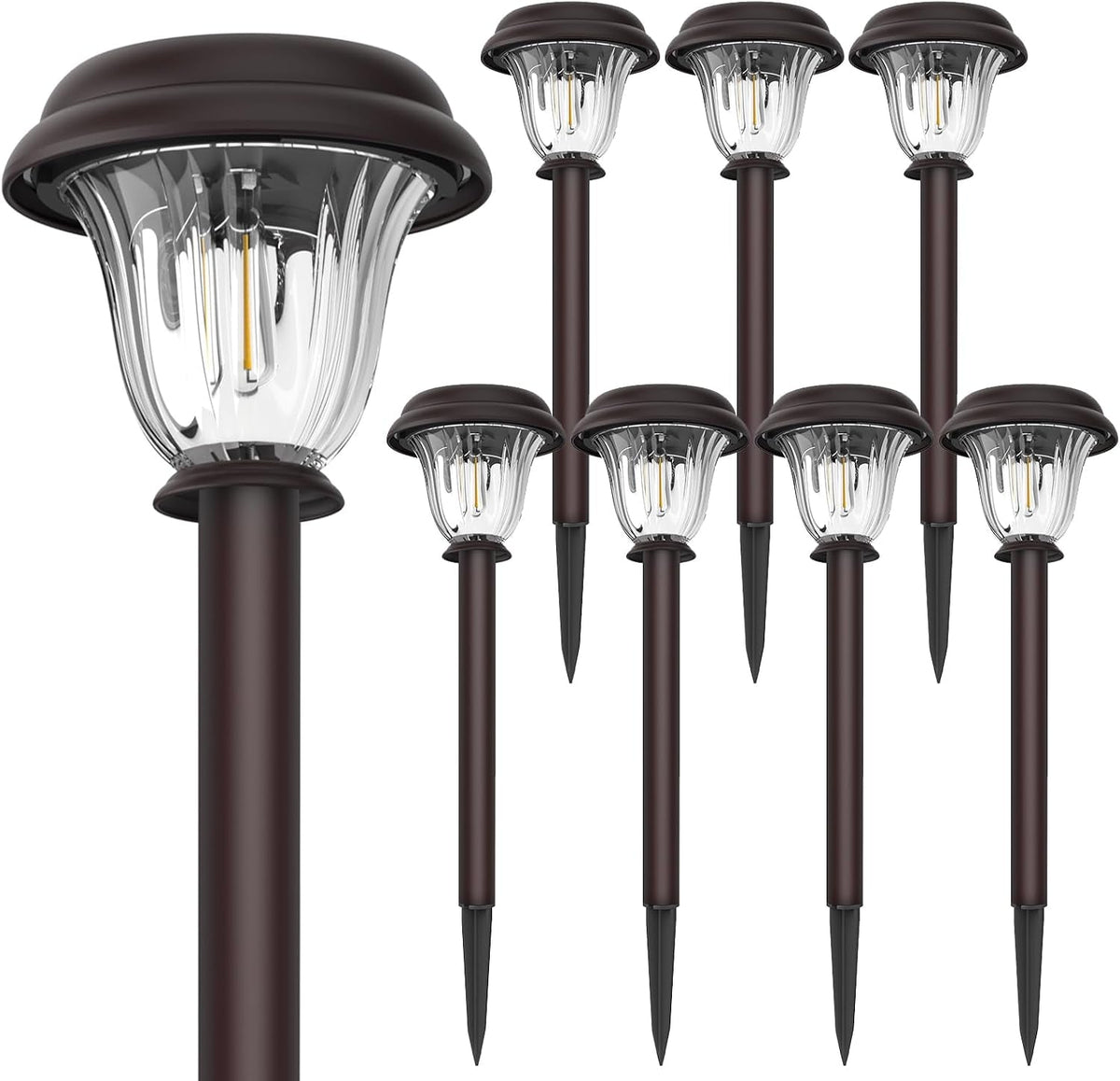 8-pack-solar-lights-outdoor-stainless-steel-glass-solar-pathway-lights-auto-on-off-long-lasting-waterproof-garden-lights-for-landscape-path-yard-driveway-walkway-decor-warm-white