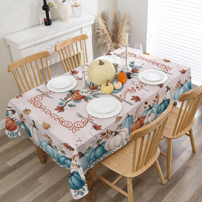 Fall Tablecloth 60X84 Inch - Fall Decorations for Home | Pumpkins Farm Water Resistant Rustic Table Cloth Rectangle for Party, Dinning, Home4
