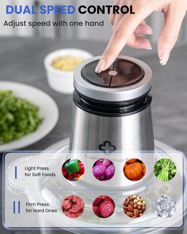 Food Processor, 10 Cup Electric Food Chopper, 600W Meat Grinder | Sharp Stainless Steel Blades Chop Meat, Vegetables, Onions and Baby Food, Stainless Steel Bowl, Compact and Easy to Clean4
