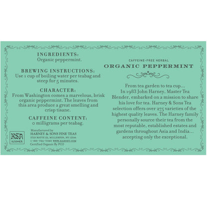 Organic Peppermint Herbal Tea Bags, 50 Count | USDA Organic Peppermint Herbal Tea from Oregon. Naturally Caffeine Free.4