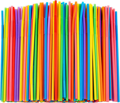 300 Pcs Colorful Flexible Plastic Straws, Bpa-Free Disposable Bendy Straws, 10.2" Long and 0.23'' Diameter1