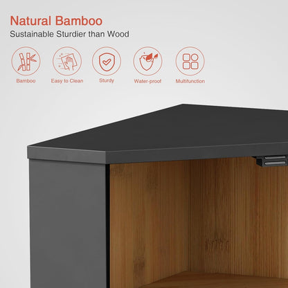 Corner Bread Box for Kitchen Countertop, Black Bread Storage Container for Homemade Bread, Two Layer Breadbox under Cabinet Mount, Large Bread Holder for Kitchen Counter, Pantry Shelf7