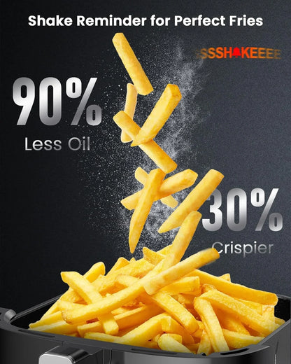 Brio plus Air Fryer 8 Qt, New & Improved, Pfas-Free Ceramic Coating | 7 Digital One-Touch Modes: Air Fry/Bake/Roast/Dehydrate/Toast/Reheat/Preheat; 150 Presets; 50°F-400°F; 700/1500/1800W; Black4