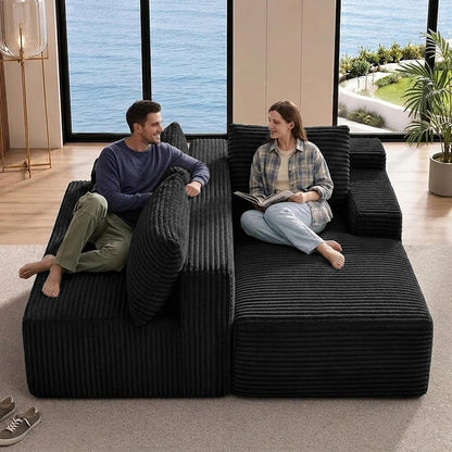 Boneless Couches for Living Room Sectional Cloud Couch Deep Seat Chaise6