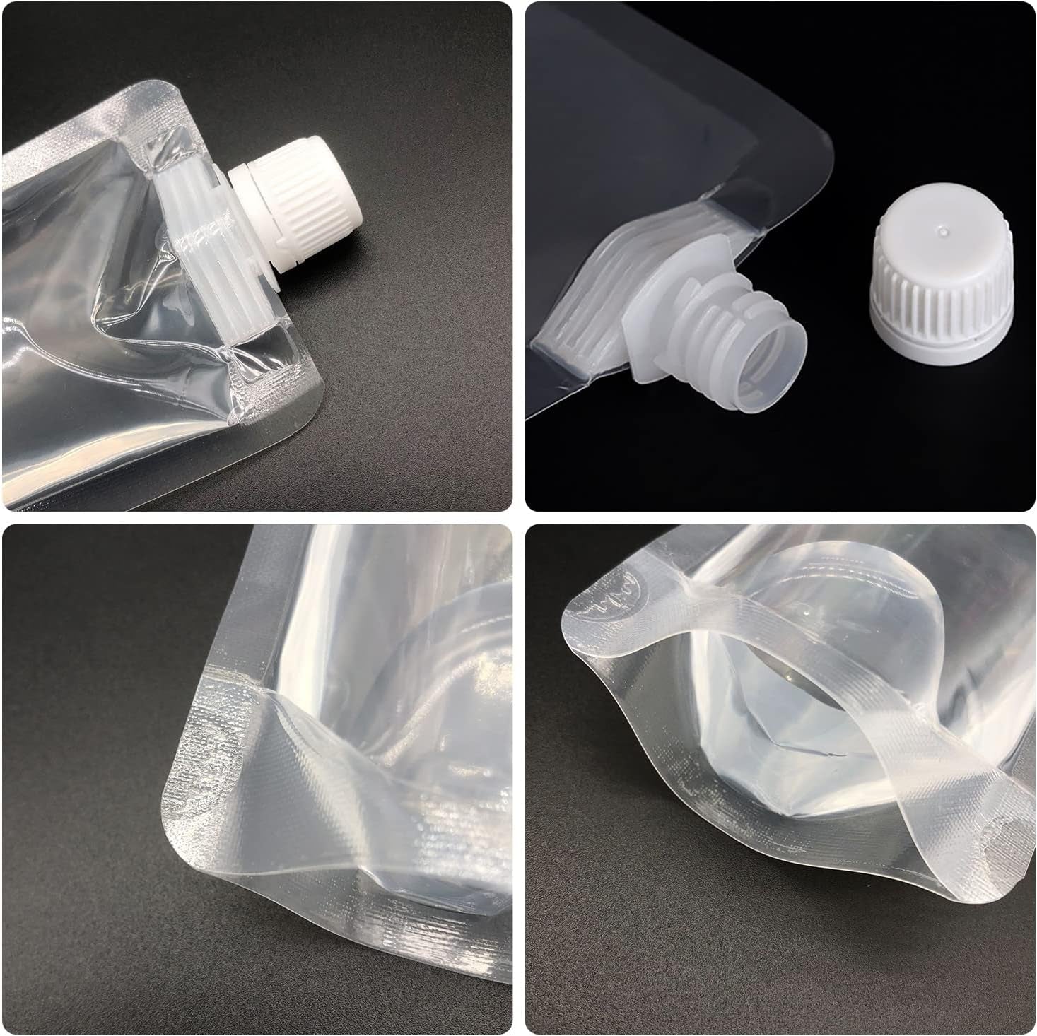 plastic-pouches-leak-proof-reusable-flexible-juice-bags-bpa-free-for-travel-outdoor-sports-concerts-events-8oz-10pcs-2-funnels