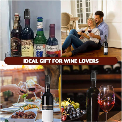[2 PACK] Wine Bottle Stoppers,Real Vacuum Stoppers,Reusable Wine Preserver,Wine Corks Keep Fresh,Best Christmas and Birthday Gifts for Wine Lovers.6