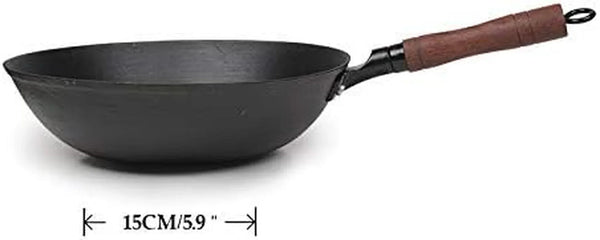 Zhensanhuan Cast Iron Woks and Stir Fry Pans, No Coating, Induction Suitable, Flat Bottom (32Cm/12.6In)3