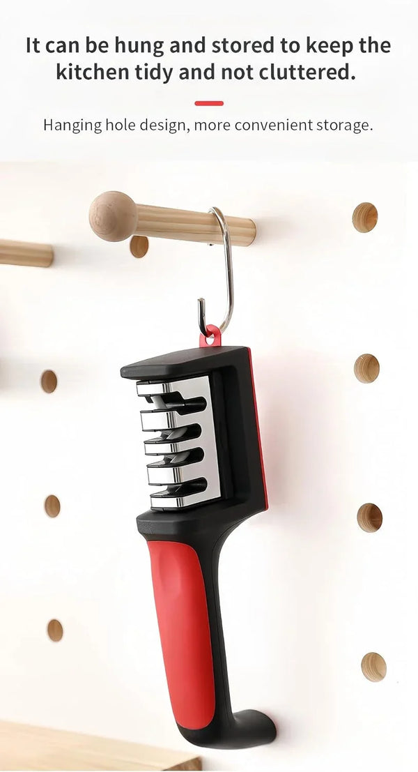4-Stage Knife Sharpener, Kitchen Tool for Knives & Scissors | Works for Steel & Ceramic Blades, Supports Blade Repair, Restoration and Polishing7