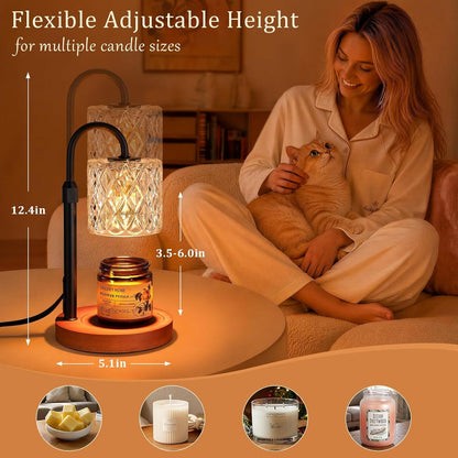 Walnut Candle Warmer Lamp with Timer, Birthday Gifts for Women, Room Decor2