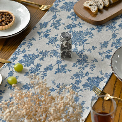 Dark Grey 13X120 Inch Chinoiserie Table Runner2