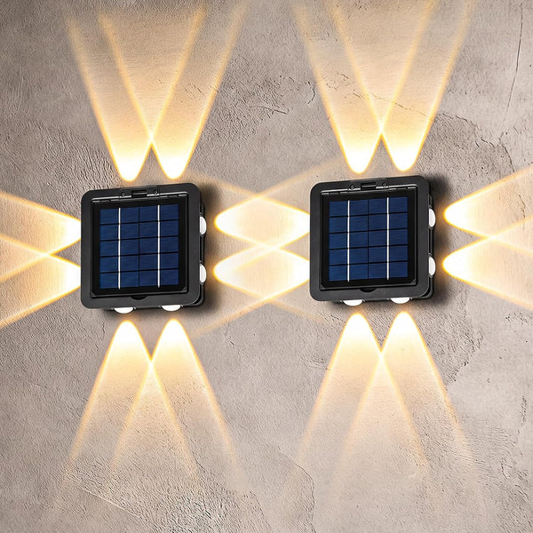 Solar Wall Lights Outdoor 2 Pack, Warm White 3000K Lighting1