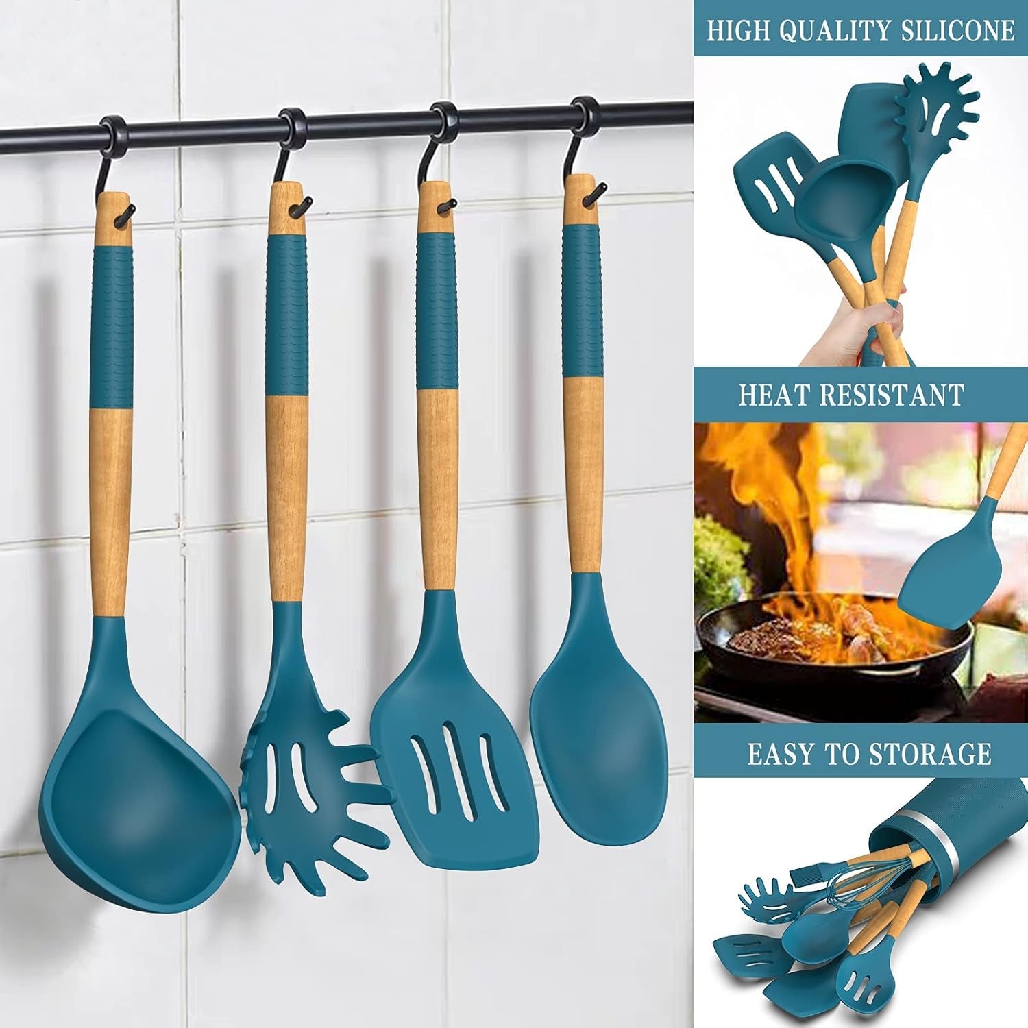 33-pcs-silicone-kitchen-utensils-set-heat-resistant-cooking-utensils-set-with-holder-wooden-handle-kitchen-gadgets-tools-spatula-for-nonstick-cookware