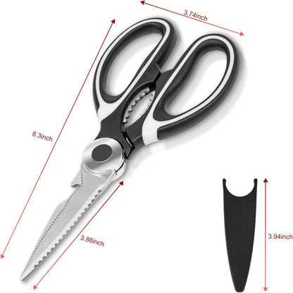 2-Pack Kitchen Scissors Heavy Duty, Premium Sharp Kitchen Shears for Food, Fish, Meat, Bones, Poultry and Vegetables with Strong Stainless Steel Blades Multi Purpose Cooking Scissors3
