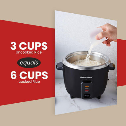 ERC003BX Rice Cooker, Keep Warm, Black, 6 Cups Cooked | 3 Cups Uncooked - Also Makes Soups, Stews, Grains and Hot Cereals for Versatile One-Pot Meals6