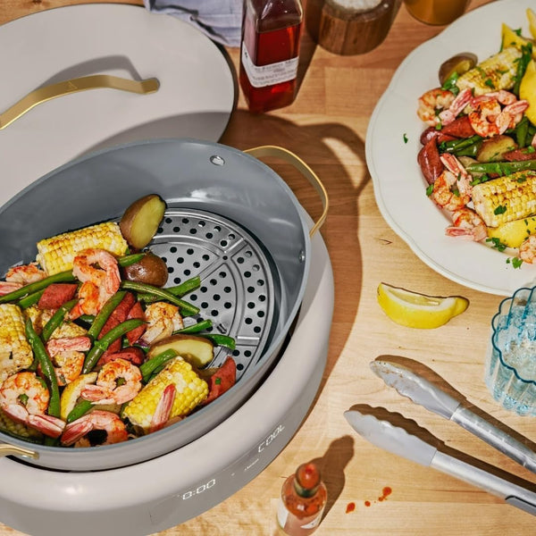 Wonderful 10-In-1 Electric Multi-Cooker 6 Qt Cast Aluminum Pot, 7 Preset Function,Oven & Dishwasher Safe to 400°F Sauté Slow Cook Steam Touch Display (Porcini Taupe)6