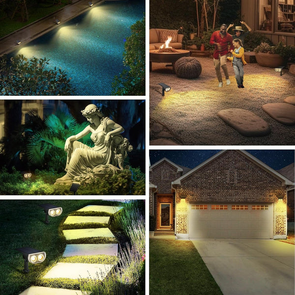 Solar Spotlights Outdoor Waterproof Dusk to Dawn Warm White 6 Pack6