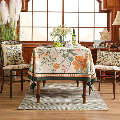 Designer French Linen Rectangular Tablecloth,79"X55"-Milch3