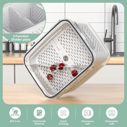 8 Pack Fridge Fruit Storage Containers with Removable Colander2