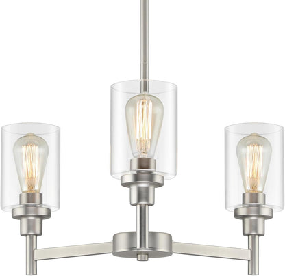 3 Light Brushed Nickel Chandeliers for Dining Room Light Fixture over Table1