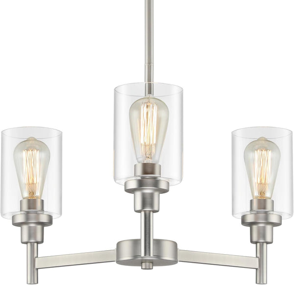 3 Light Brushed Nickel Chandeliers for Dining Room Light Fixture over Table1