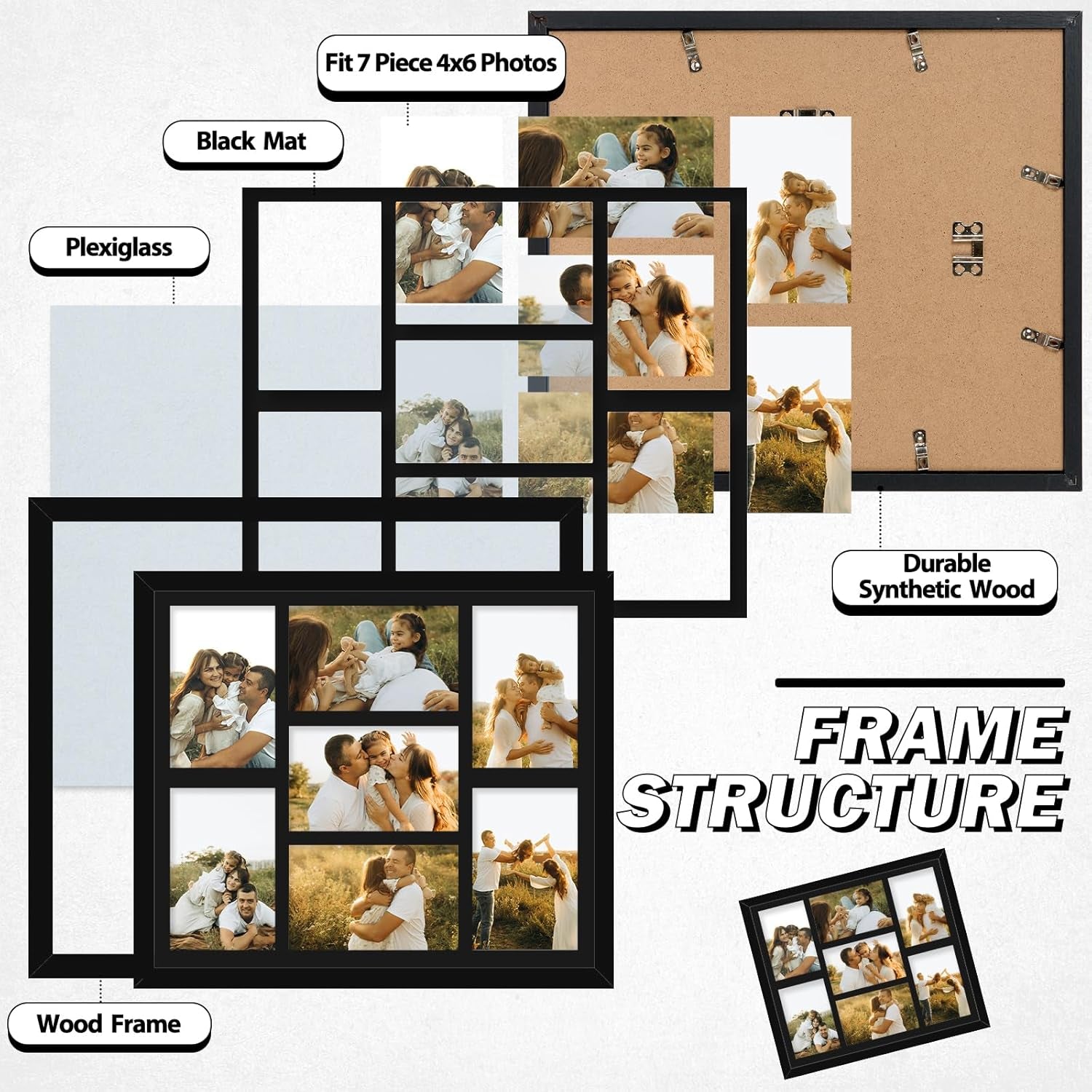 4x6-picture-frame-collage-for-wall-display-7-pcs-4x6-photos-with-mat-or-12x14-without-mat-7-opening-photo-frame-for-4-x-6-pictures-with-shatter-resistant-plexiglass-black-mat-black