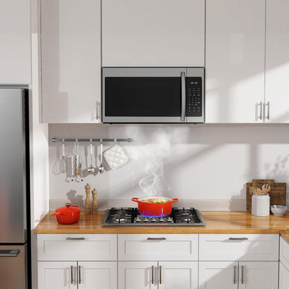 HOME 1.7 Cu. Ft. Over-The-Range Microwave Oven, 1000W Stainless Steel Microwave with 300 CFM Vent Fan, Ductless Installation, LED Display, Auto Cook Presets & Child Lock9