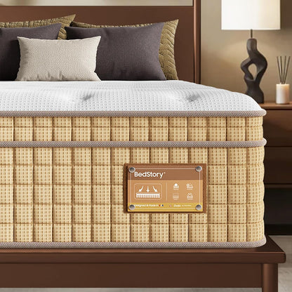 14 Inch Firm Queen Mattress, Deep Sleep Hybrid Mattresses in a Box, Zoned Lumbar Support for & Back Pain Relief, Made in USA, Certipur-Us Certified, 365 Night Trial, 10-Year Warranty1