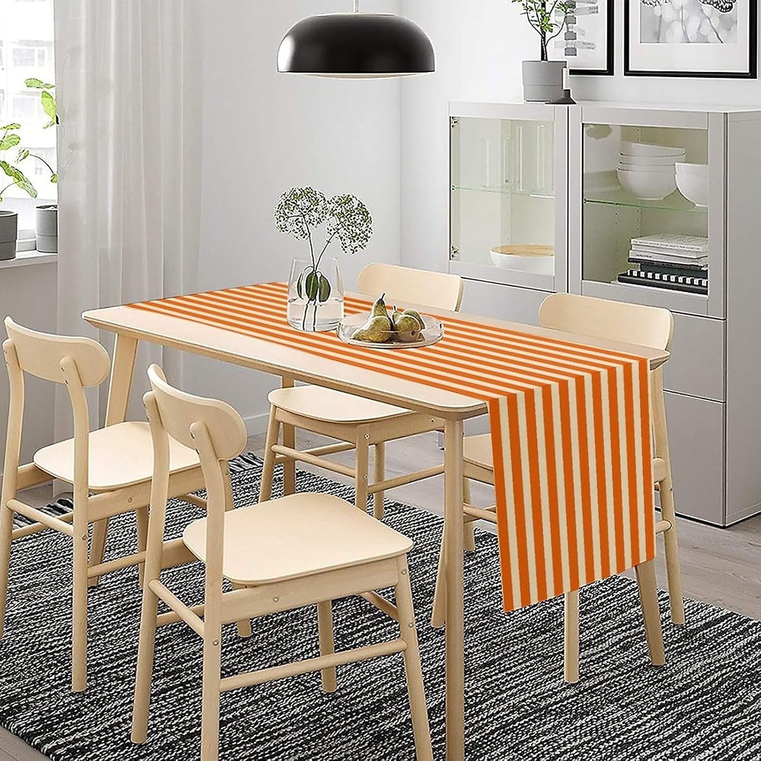 striped-table-runner-orange-white-vertical-stripe-modern-minimalism-farmhouse-table-kitchen-dinning-table-runner-for-indoor-home-decor-birthday-party-wedding-13x36-inch