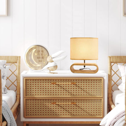 Table Lamp,Bedside End Table Lamp Traditional Nightstand Desk Lamp Geometric Lamp with Shade for Living Bedroom Office (Modern,Style 1)7