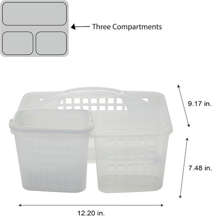 2 in 1 Plastic Portable Bath Tote Shower Caddy in White2