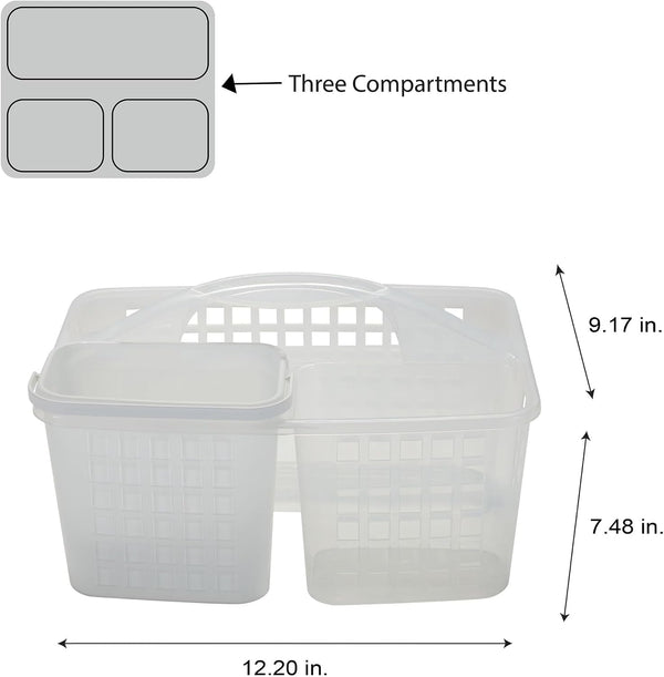 2 in 1 Plastic Portable Bath Tote Shower Caddy in White2