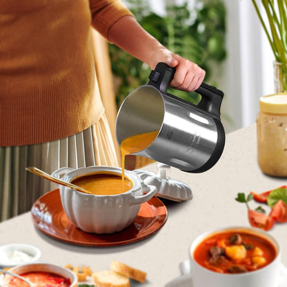1.6L Soup Maker Machine, Stainless Steel Programmable Soup Maker with Smooth & Chunky Settings, Anti-Dry Burn, Overfill Sensors, Self-Cleaning Mode for Quick Soups, Baby Food, Home Use Black8