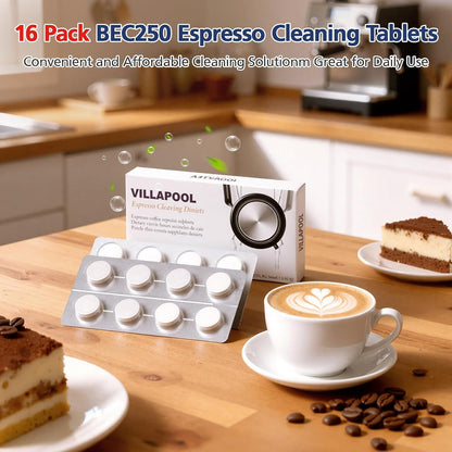 16 Pack BEC250 Espresso Cleaning Tablets for Breville Espresso Machines | Compatible with Breville Barista Express BES870, Barista Pro BES878, Barista Touch BES880, Oracle BES980 Espresso Machines6