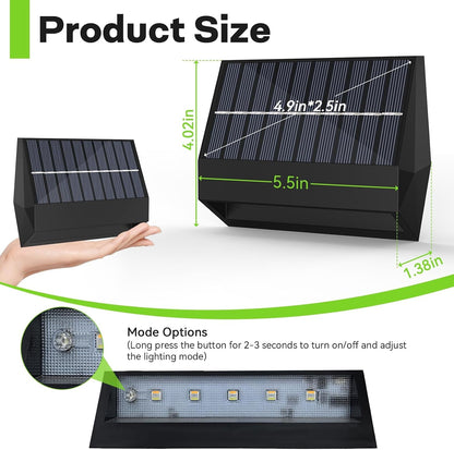 Solar Fence Lights Outdoor with Remote,12 Modes &12 PACK Solar Wall Lights2