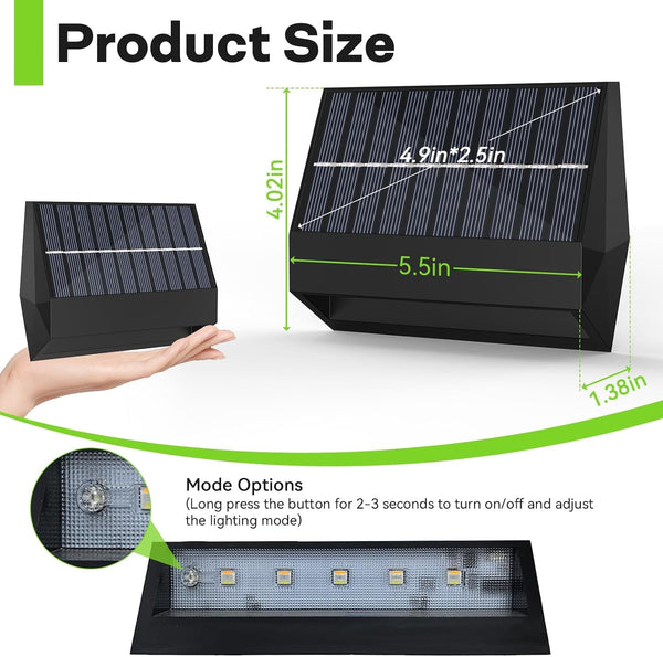 Solar Fence Lights Outdoor with Remote,12 Modes &12 PACK Solar Wall Lights2