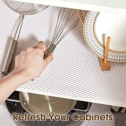 Shelf Liner for Kitchen Cabinets and Drawers, White, 12" X 120"3