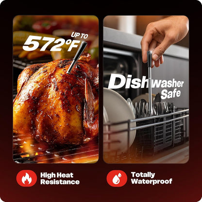 Smart Bluetooth Wireless Meat Thermometer Digital, 0.5S Instant Read | NIST ±0.5°F Food Thermometer,2-In-1 100H Battery Fast Charge Base, APP Control & Custom Menu for BBQ, Grill, Smoker, Oven6