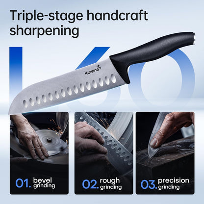 Upgraded Chef Knife Set,High Carbon Stainless Steel Ultra Sharp Blade Ergonomic Handle,Kitchen Knife Block Set with Built-In Sharpener,Elegant Gift for Holiday(Silver Black,15Pcs)2