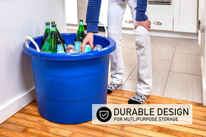 Easy-Access Storage Rope Handle Tub, 19 Gallon, Blue, 2 Count (TU0335)6