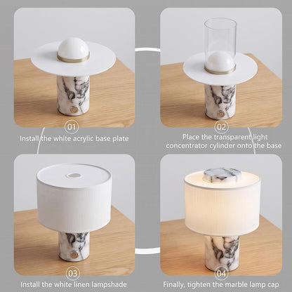 Small Marble Lamp, Rechargeable Cordless Stone Touch Table Lamp7