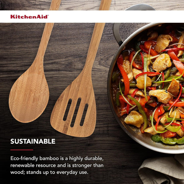 Kitchenaid Bamboo Turner and Spoon Set, 2-Piece4